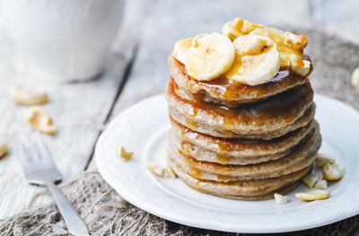 Vegan Banana Walnut Pancakes