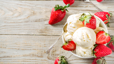 Vanilla Ice Cream with Strawberries